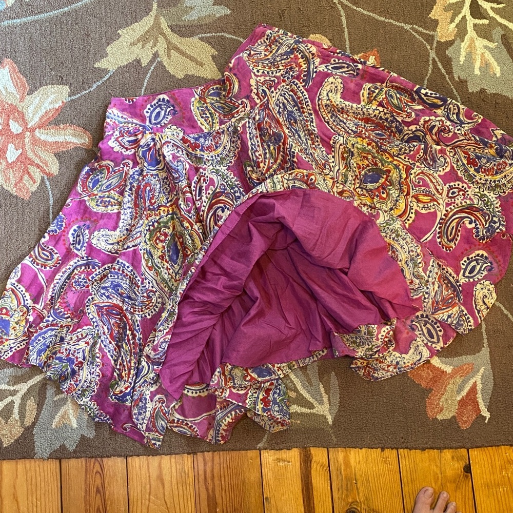 Ralph Lauren Cotton Pink Paisley Skirt - Picture 3 of 4